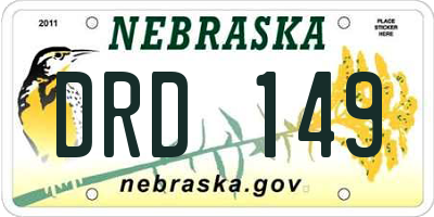 NE license plate DRD149