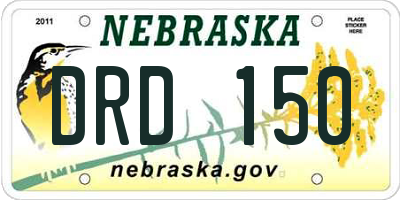 NE license plate DRD150