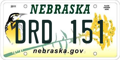 NE license plate DRD151