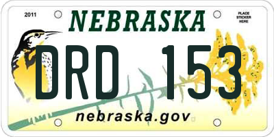 NE license plate DRD153