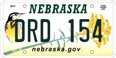 NE license plate DRD154