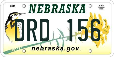 NE license plate DRD156