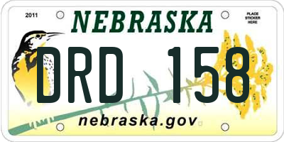NE license plate DRD158