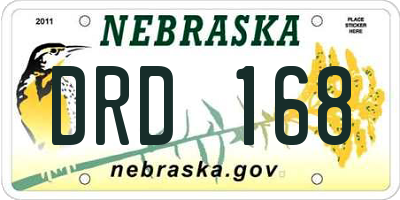 NE license plate DRD168