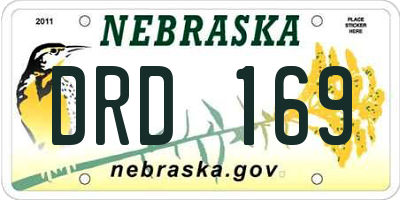 NE license plate DRD169