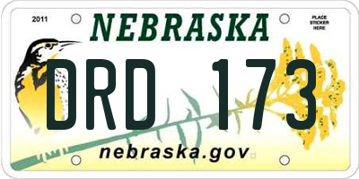 NE license plate DRD173