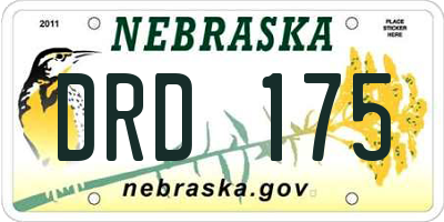 NE license plate DRD175