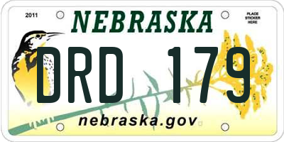 NE license plate DRD179