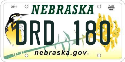 NE license plate DRD180
