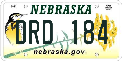 NE license plate DRD184
