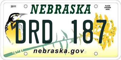 NE license plate DRD187