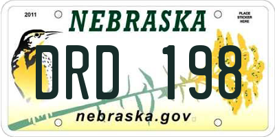 NE license plate DRD198