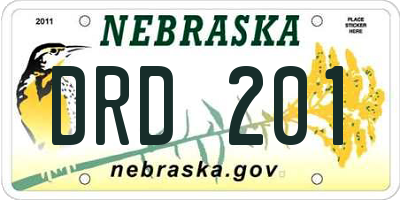 NE license plate DRD201