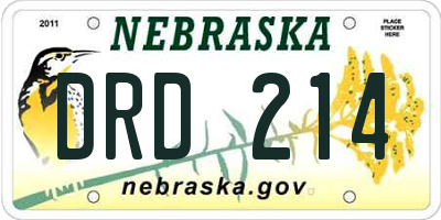 NE license plate DRD214
