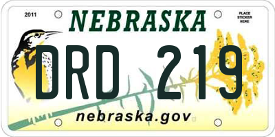 NE license plate DRD219
