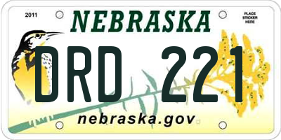 NE license plate DRD221