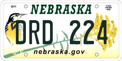 NE license plate DRD224
