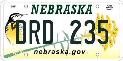 NE license plate DRD235