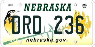 NE license plate DRD236