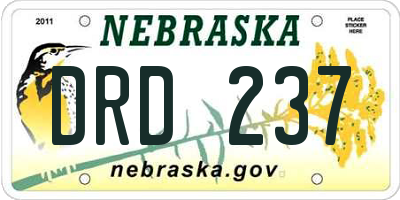 NE license plate DRD237