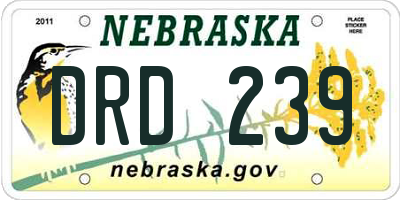 NE license plate DRD239