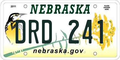 NE license plate DRD241