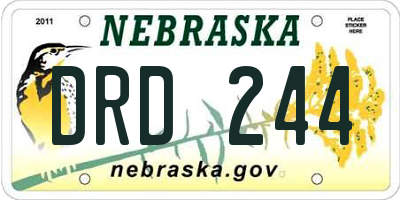 NE license plate DRD244