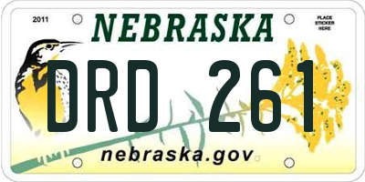 NE license plate DRD261