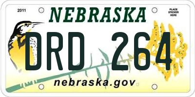NE license plate DRD264