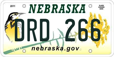 NE license plate DRD266