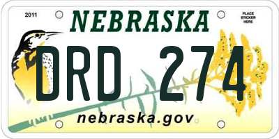 NE license plate DRD274