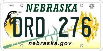 NE license plate DRD276