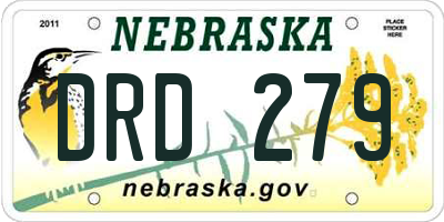 NE license plate DRD279