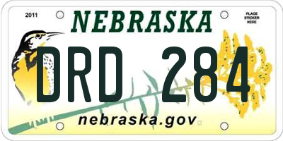NE license plate DRD284