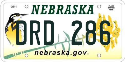 NE license plate DRD286