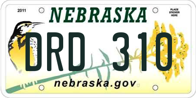 NE license plate DRD310