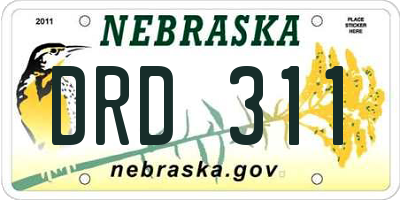 NE license plate DRD311
