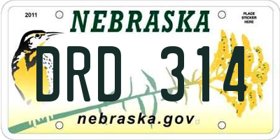 NE license plate DRD314
