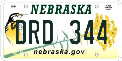 NE license plate DRD344