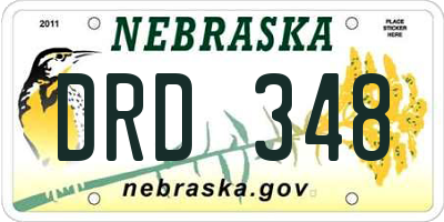 NE license plate DRD348