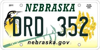 NE license plate DRD352