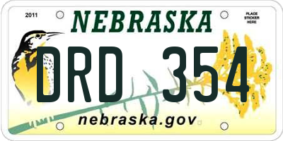 NE license plate DRD354