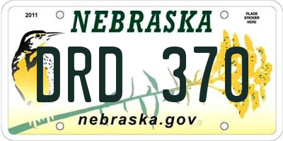 NE license plate DRD370