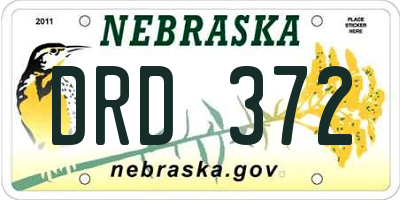 NE license plate DRD372