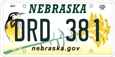 NE license plate DRD381