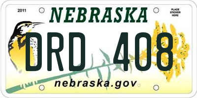 NE license plate DRD408