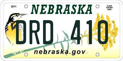 NE license plate DRD410