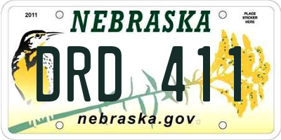 NE license plate DRD411