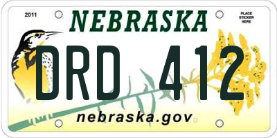 NE license plate DRD412