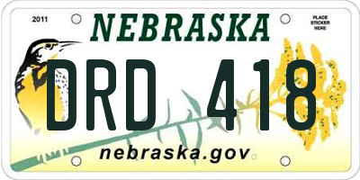 NE license plate DRD418